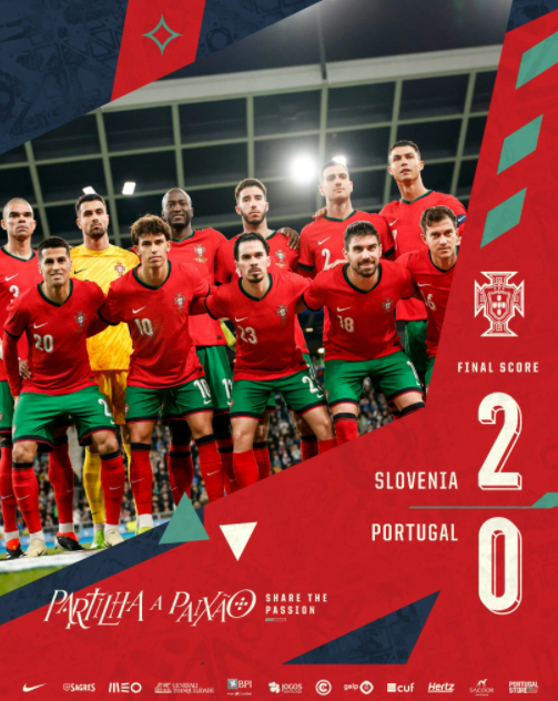 国际足球热身赛：葡萄牙0-2斯洛文尼亚，C罗带队未果(葡萄 图